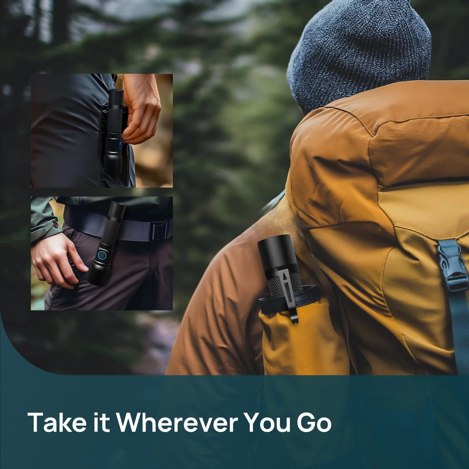 Ліхтар Linkind LED Перезаряджуваний 7 режимів 15000 Lux Алюмінієвий Ручний ліхтар USB-C IP44, фото №6