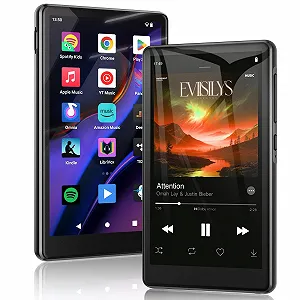 MP3 плеєр Spotify з Bluetooth 83GB, 4.5-дюймовий сенсорний MP4 WiFi, 2000 mAh Портативний стерео HiFi з динаміком, Amazon Music, Android плеєр для потокового прослуховування музики для дітей, FM-радіо - Фото 1