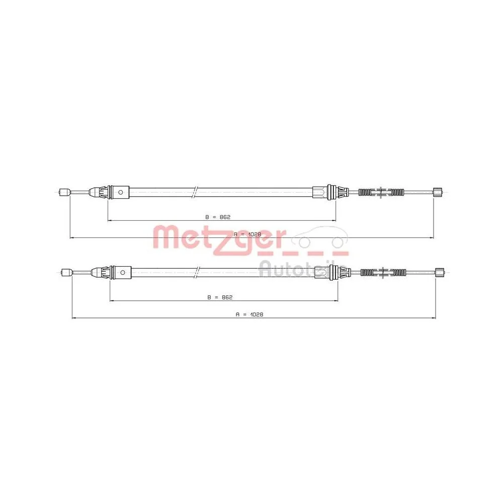 Трос стоянкового гальма METZGER GREENPARTS 10.9337 задній лівий для SMART, фото №1 Трос стоянкового гальма METZGER GREENPARTS 10.9337 задній лівий для SMART, фото №1