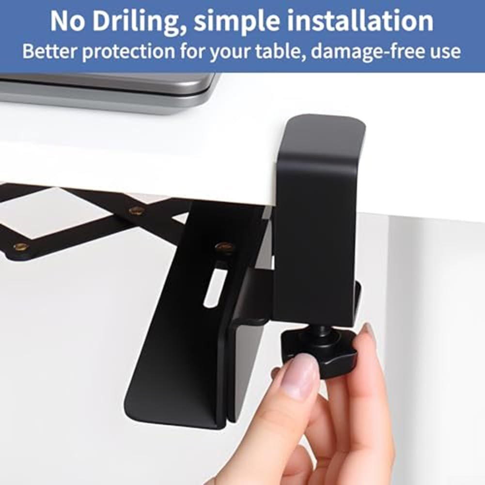 Держатель для ноутбука до 6,3 см толщиной Регулируемый стальной держатель с антискользящими накладками для домашнего офиса, фото №6