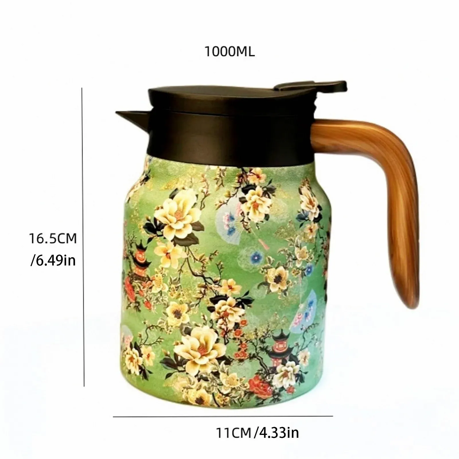 Термос-кавник Thermos Vintage Floral Pattern 1000 мл, з нержавіючої сталі, для холодних напоїв, фото №6