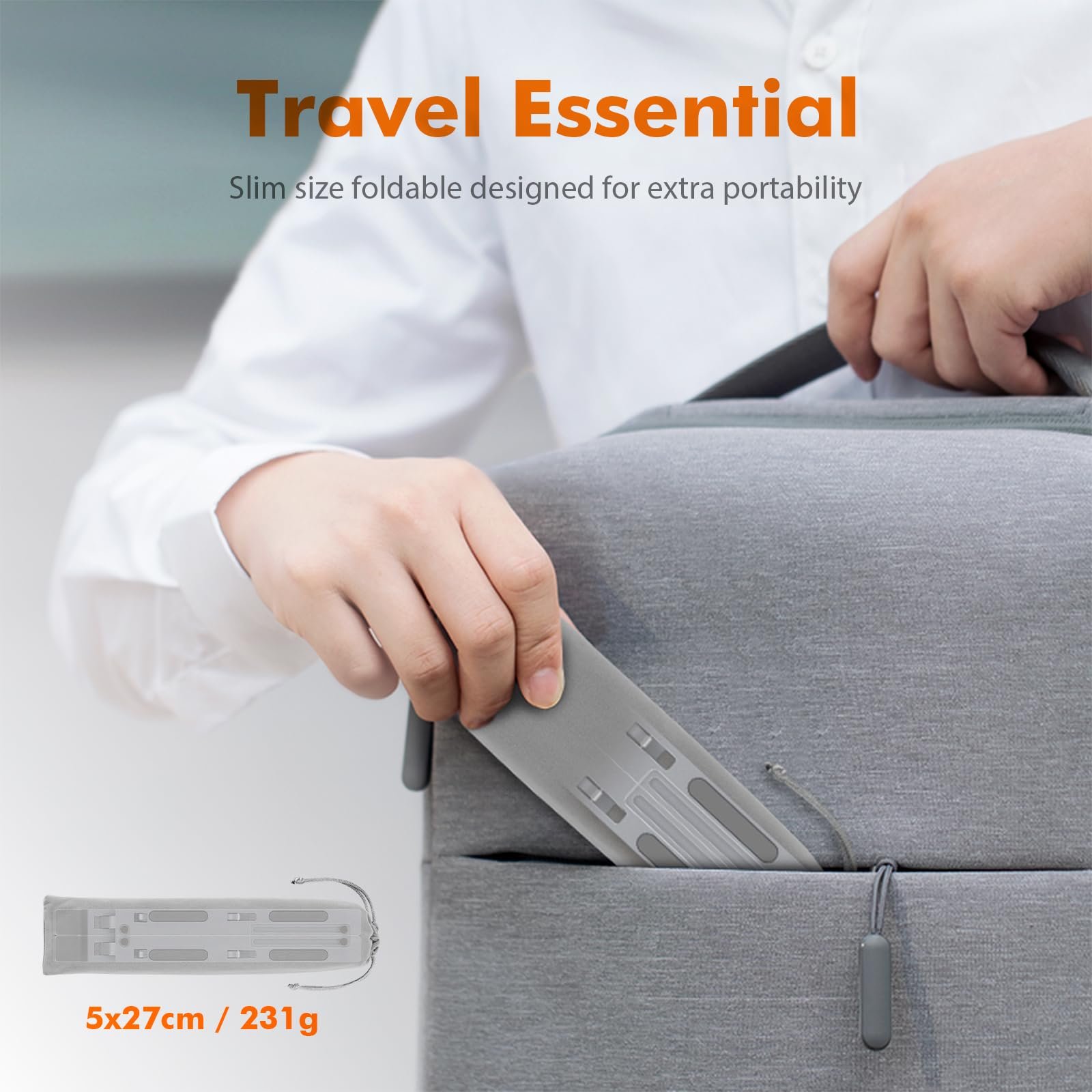 Подставка для ноутбука GRIFEMA GB1054, регулируемая по высоте, портативная подставка с 6 уровнями наклона для ноутбуков и планшетов 10-17,3 дюймов - Серебристый, фото №7 Подставка для ноутбука GRIFEMA GB1054, регулируемая по высоте, портативная подставка с 6 уровнями наклона для ноутбуков и планшетов 10-17,3 дюймов - Серебристый, фото №7