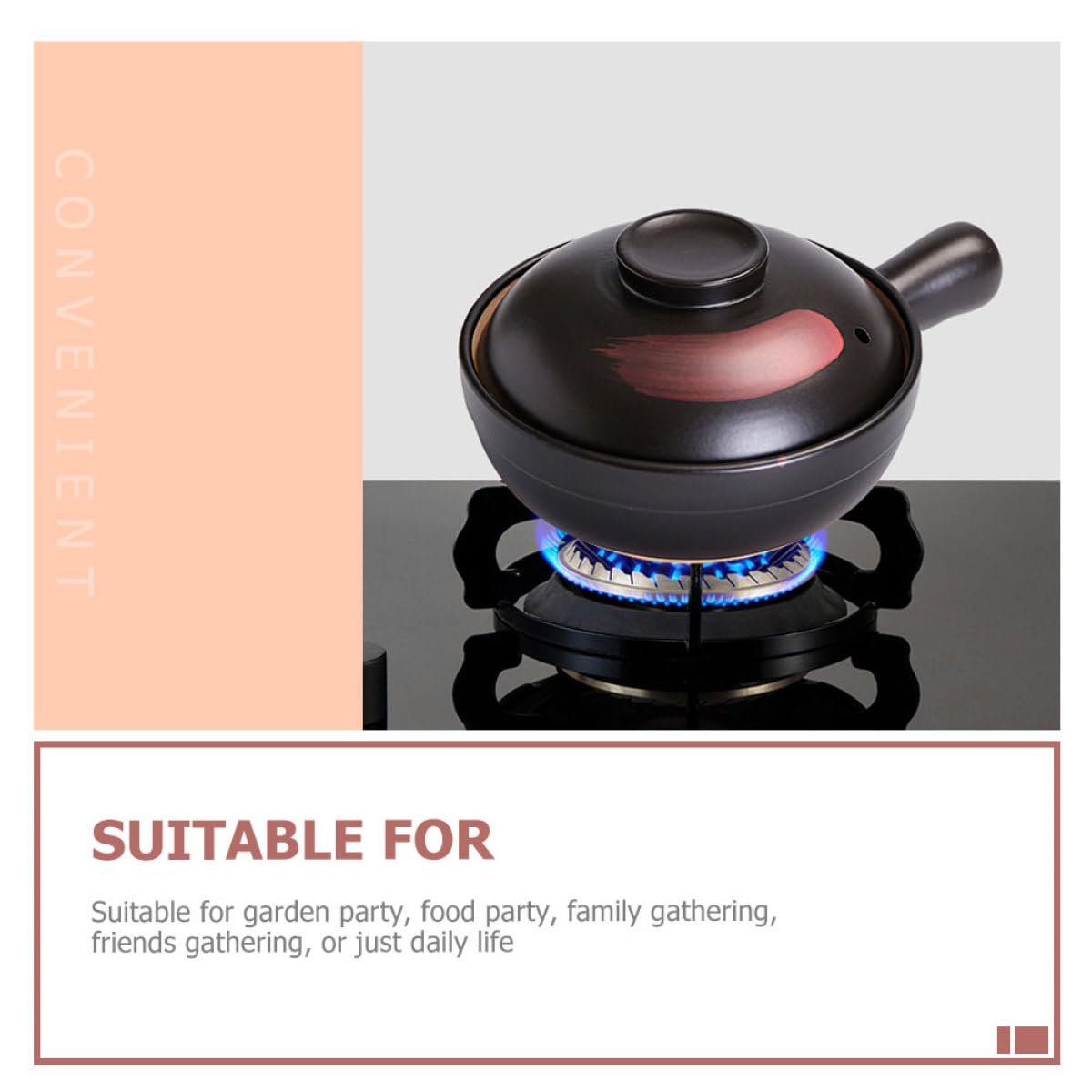 Ківш для тушкування маленький з плоским дном термостійкий антиковзний дизайн, фото №7