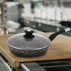 Скварода з покриттям 20 см світлий граніт UNIQUE UN-5113 Антипригарна Гранитна synthetic.ua - Фото 1