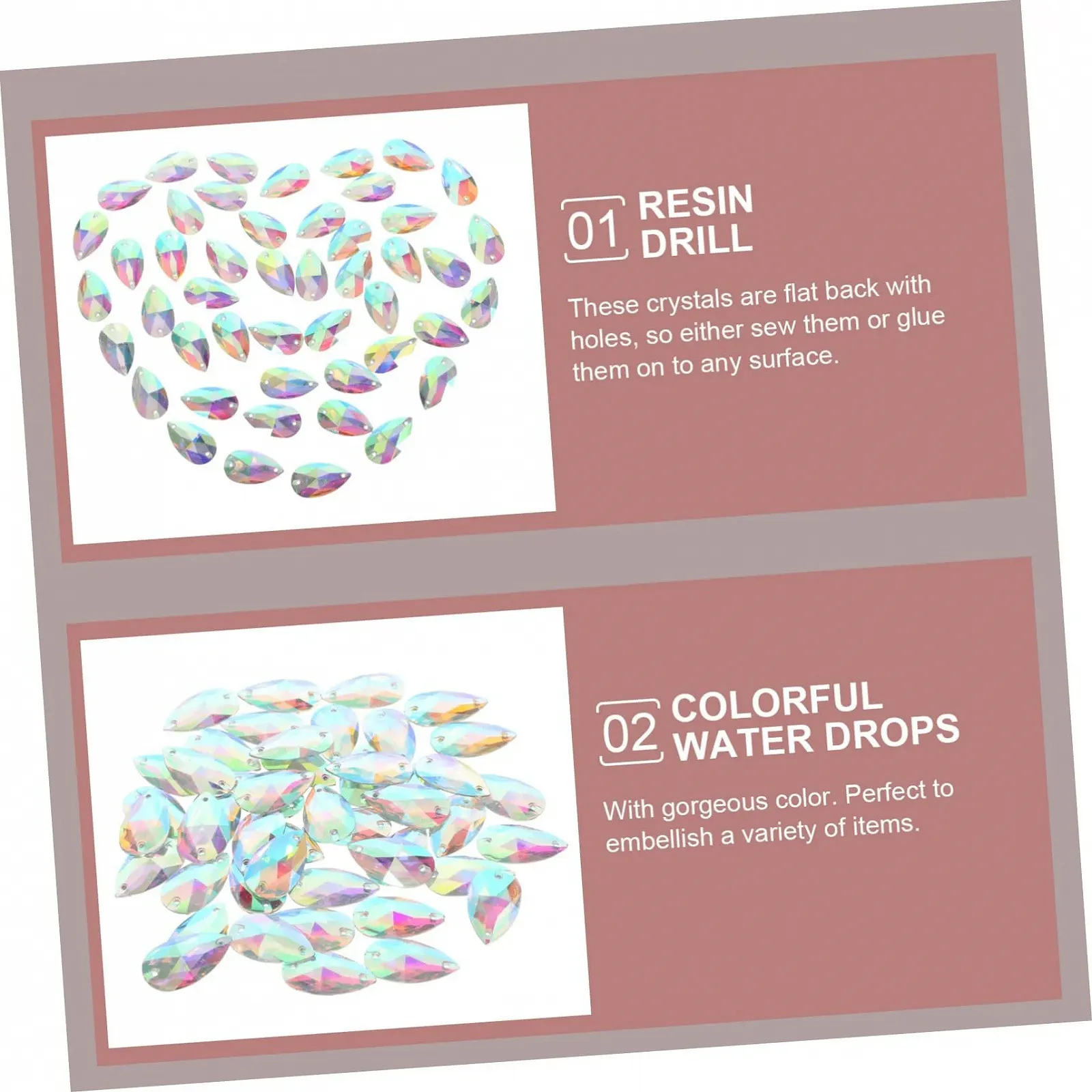 Краплі POPETPOP Стрази 100шт Кристал, фото №3