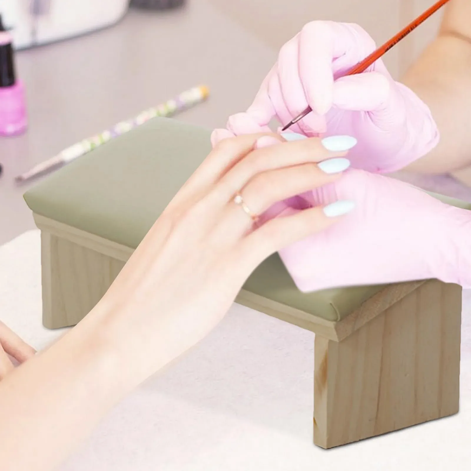 Підставка для рук Tech деревʼяна з шкіряними накладками, фото №7