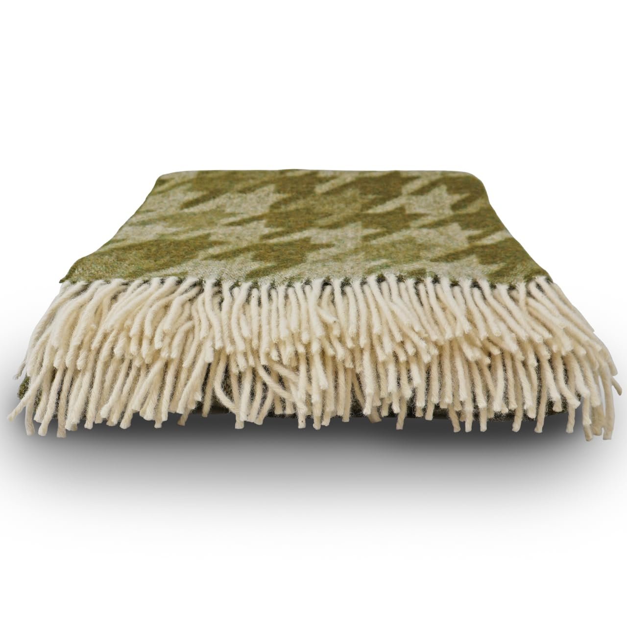Одеяло GLAESER Fair de Luxe, Одеяло для дивана, Одеяло для кушетки, Мягкое покрывало, Пушистое и приятное (Новозеландская шерсть, Bianco V-Olive Drab 3), фото №5