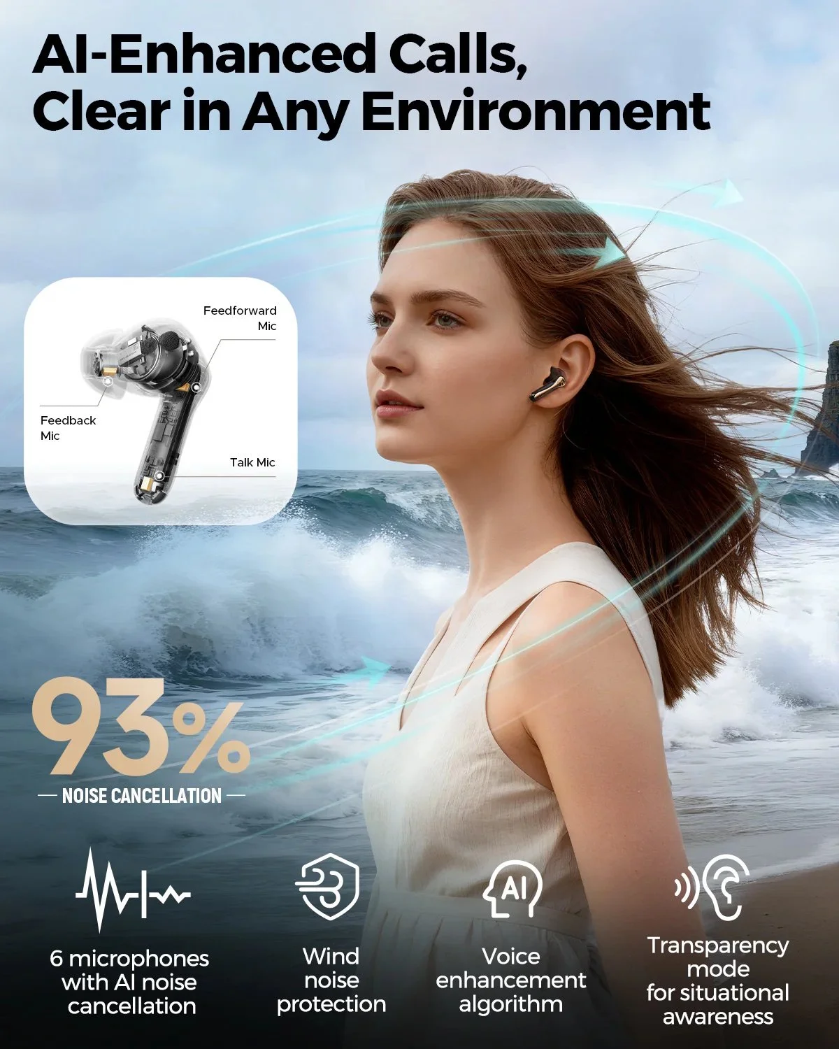 Наушники SoundPEATS Air5 Pro+ xMEMS Qualcomm aptX Lossless LDAC Black, фото №11 Наушники SoundPEATS Air5 Pro+ xMEMS Qualcomm aptX Lossless LDAC Black, фото №11