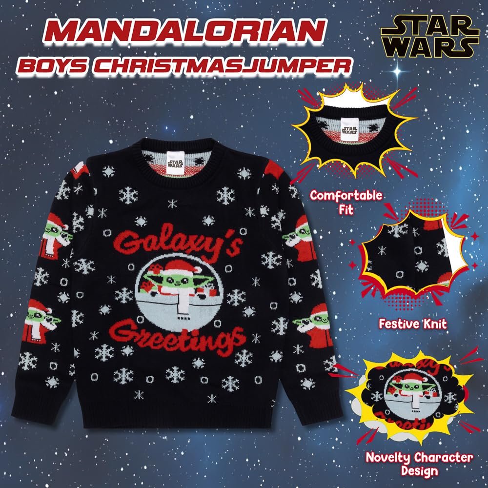 Різдвяний светр Star Wars Mandalorian для хлопчиків, різдвяний светр для дітей, фото №5