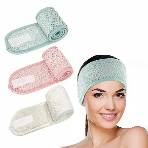 Набір з 3 регульованих косметичних пов'язок для волосся з застібкою - Фото 1