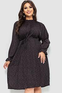 Платье шифоновое свободного кроя цвет черно-красный 204R701-1 - Фото 1