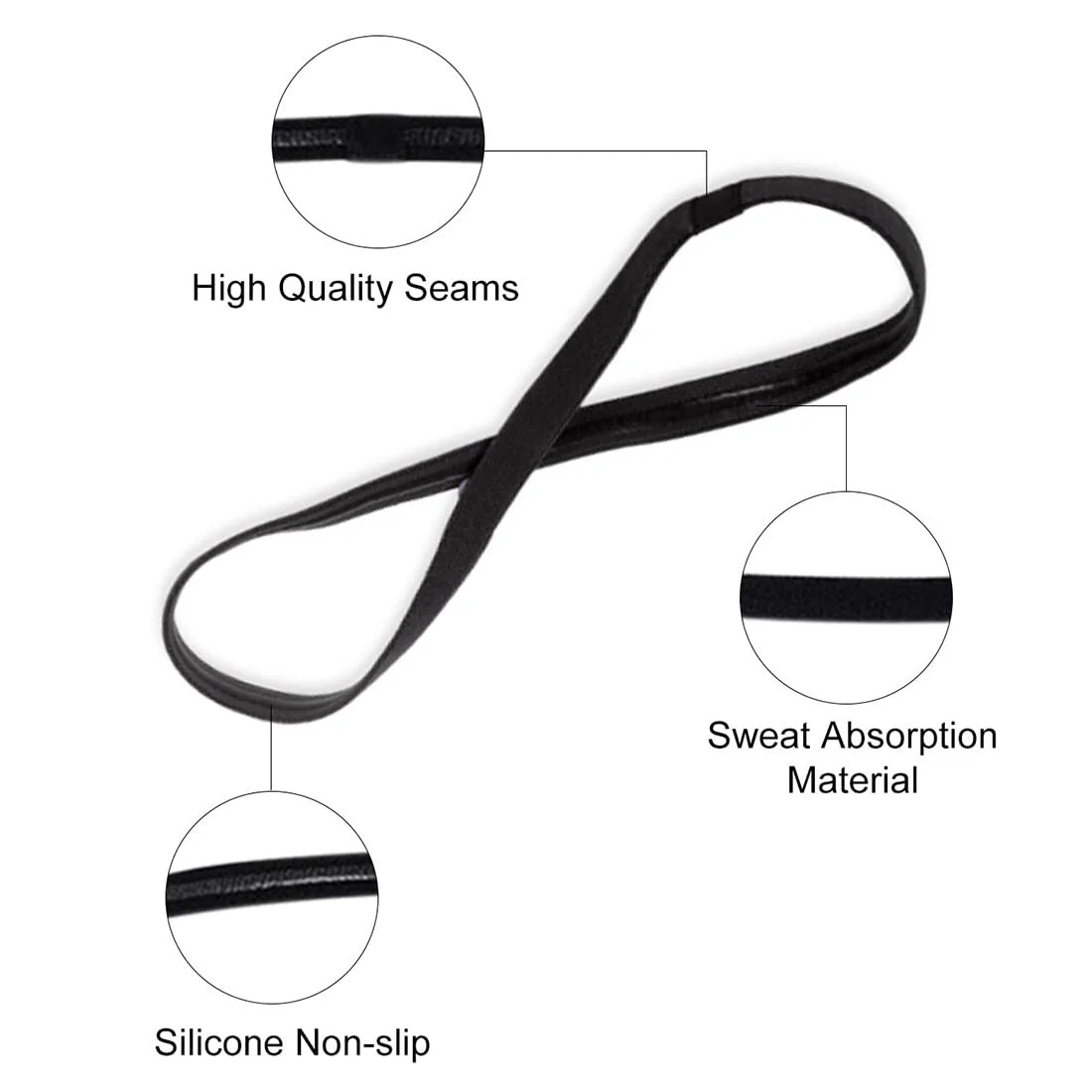 Набір з 5 еластичних пов'язок для волосся для дівчат, спортивна, фото №3