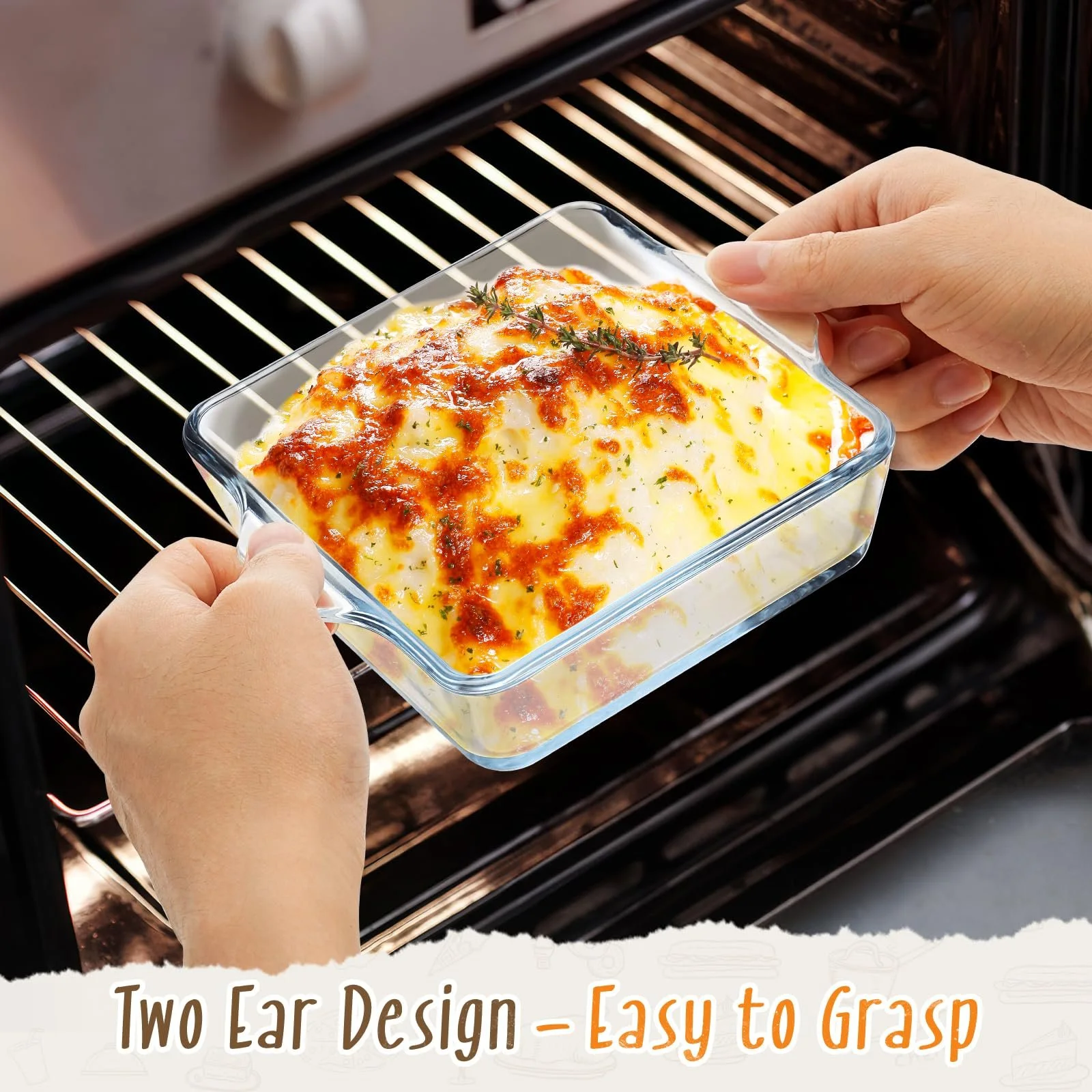 Формы для запекания стеклянные квадратные маленькие 4 шт. 12,7x12,7 см для духовки и микроволновой печи, фото №5