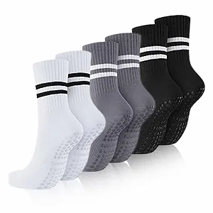 Шкарпетки для пілатесу та фітнесу NoBrand, 3 пари - Фото 1