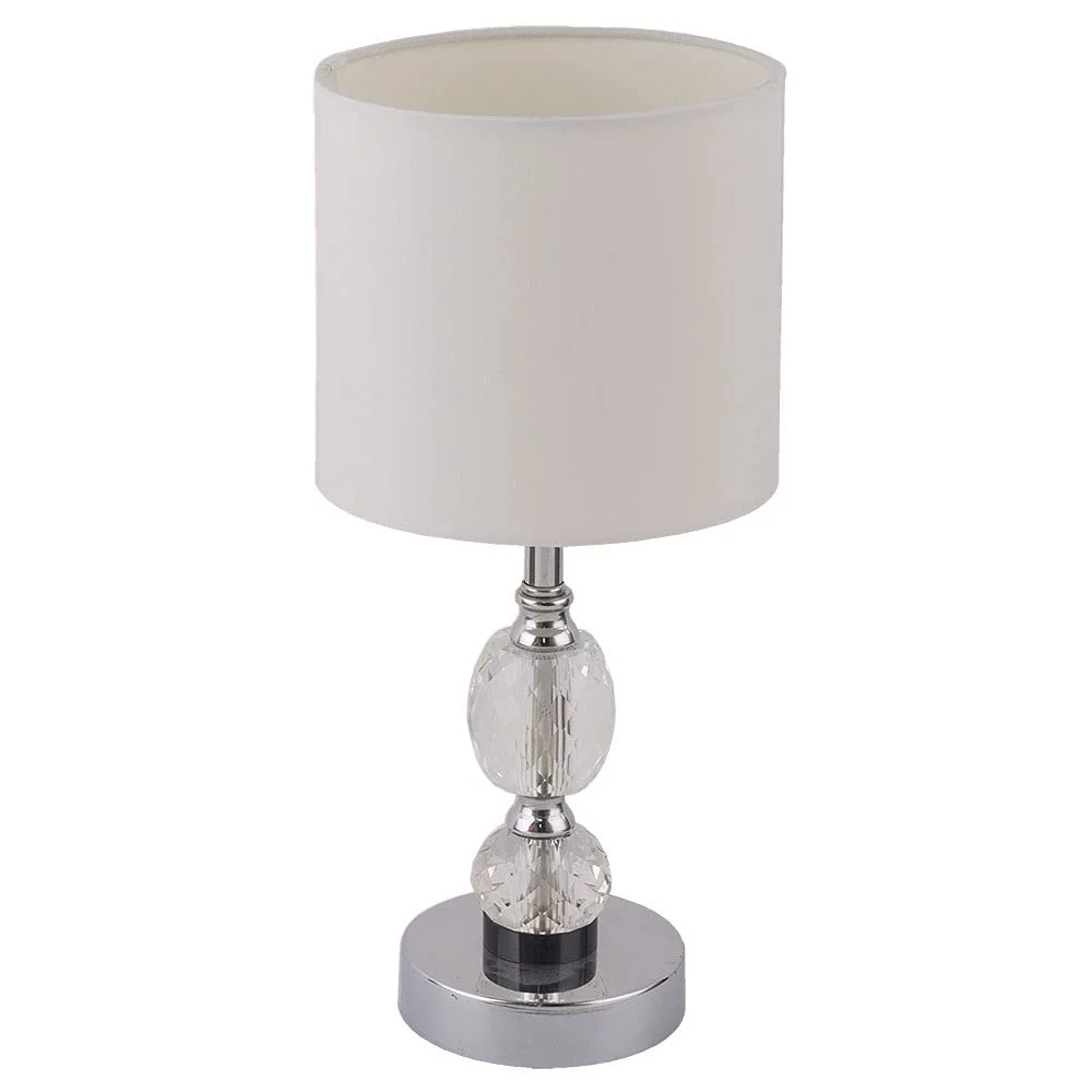 Настольная лампа LED Хрустальная Белая 4 Вт 350 лм 21x47 см Хром/Текстиль, фото №5