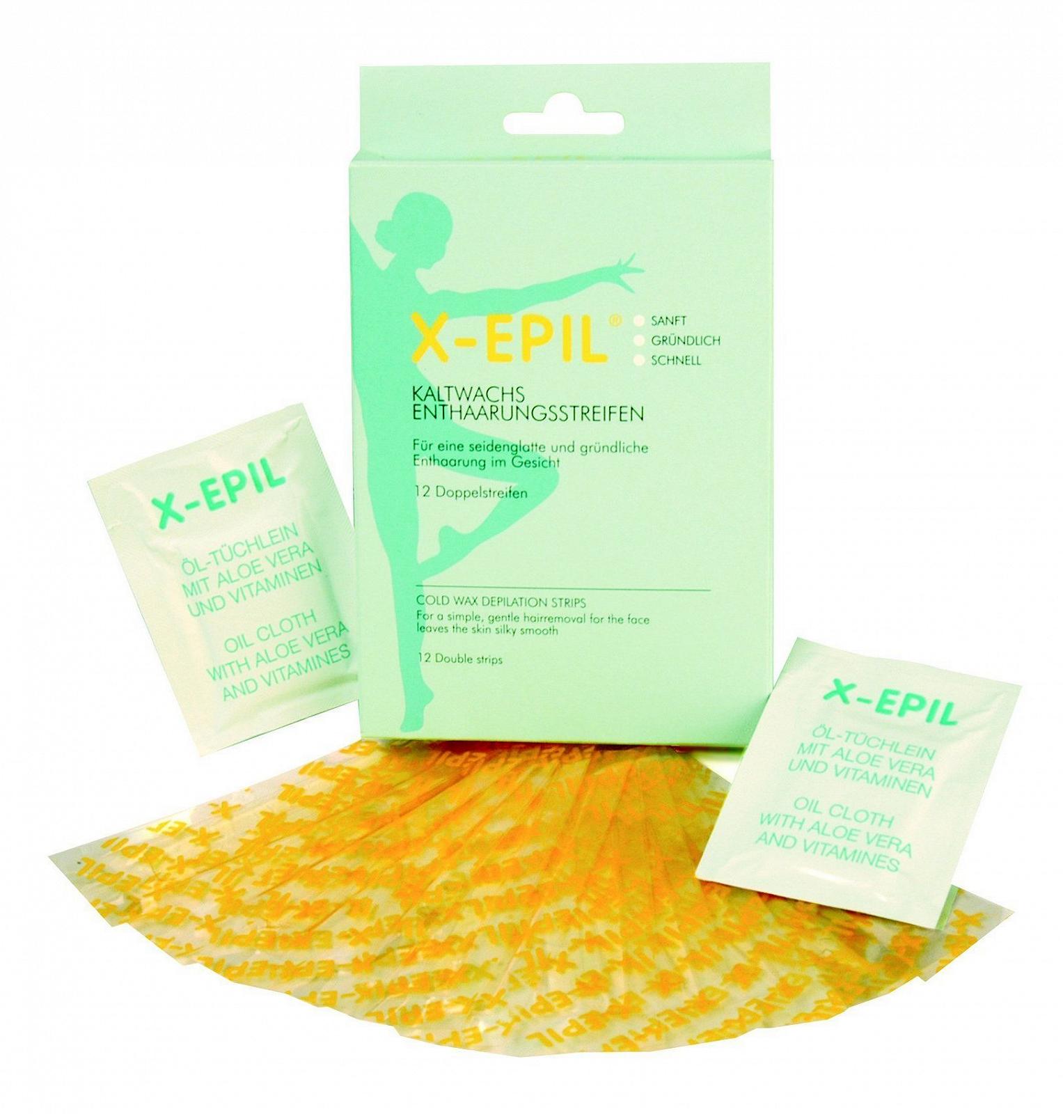 Смужки для депіляції холодним воском X-Epil Face 12 шт (6 подвійних смужок), фото №1