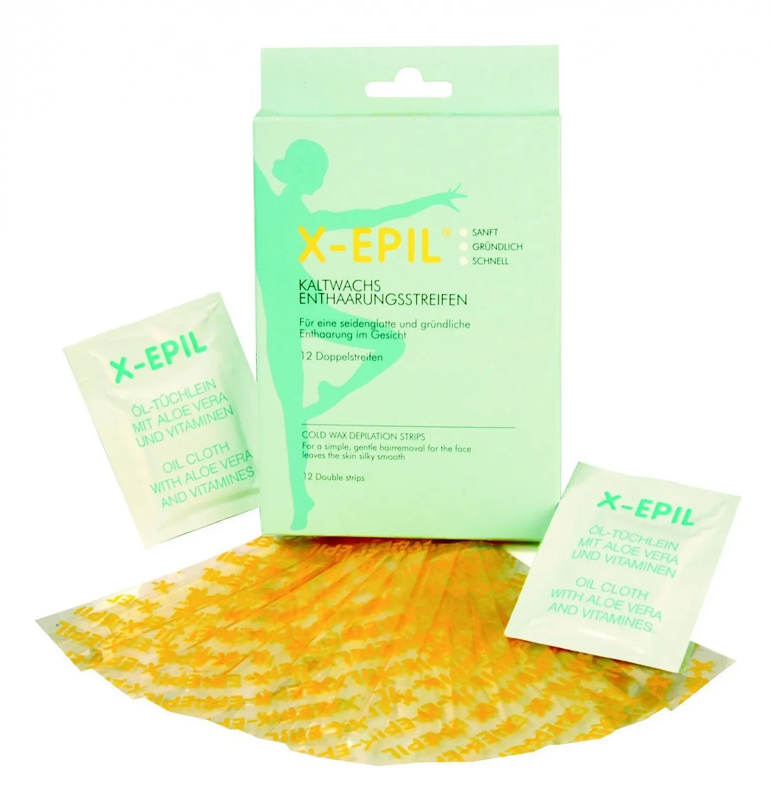 Смужки для депіляції холодним воском X-Epil Face 12 шт (6 подвійних смужок), фото №1