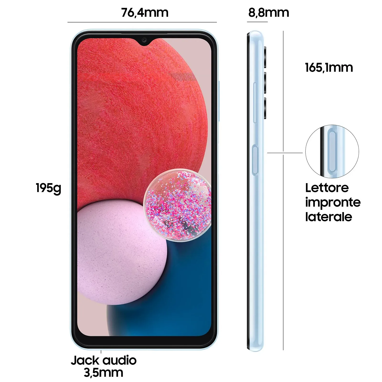 Смартфон Samsung Galaxy A13 SM-A135F 3GB RAM 32GB Light Blue EU, фото №2