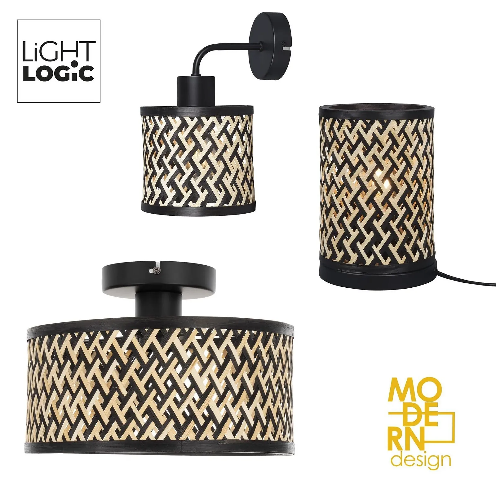 Настільна лампа LightLogic LL TERYS TL 66432 бамбук E27 6 Вт чорна, фото №7