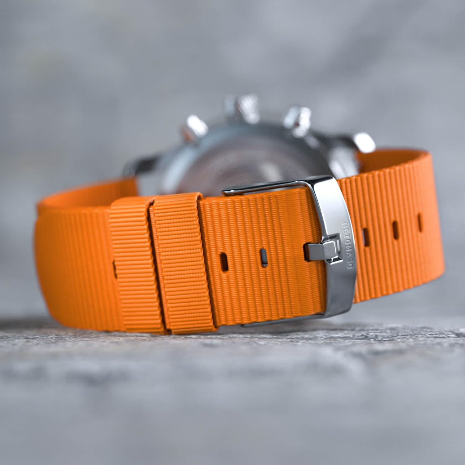 Годинник DeTomaso Venture Chrono LE Білий Синій чоловічий аналоговий кварцовий ремінець помаранчевий, сріблястий, шнурок, фото №6