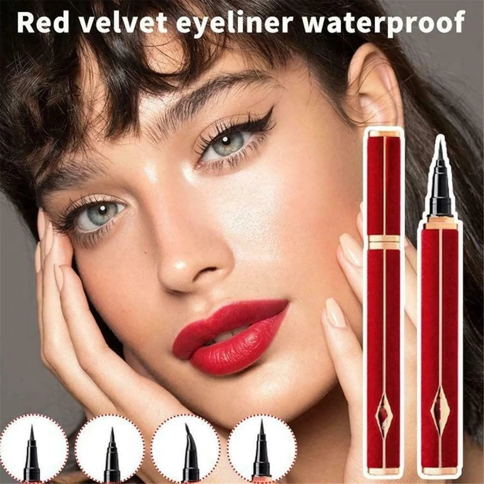 Підводка для очей Red Velvet Водостійка, Коричнева, Рідка (Спонж), фото №2