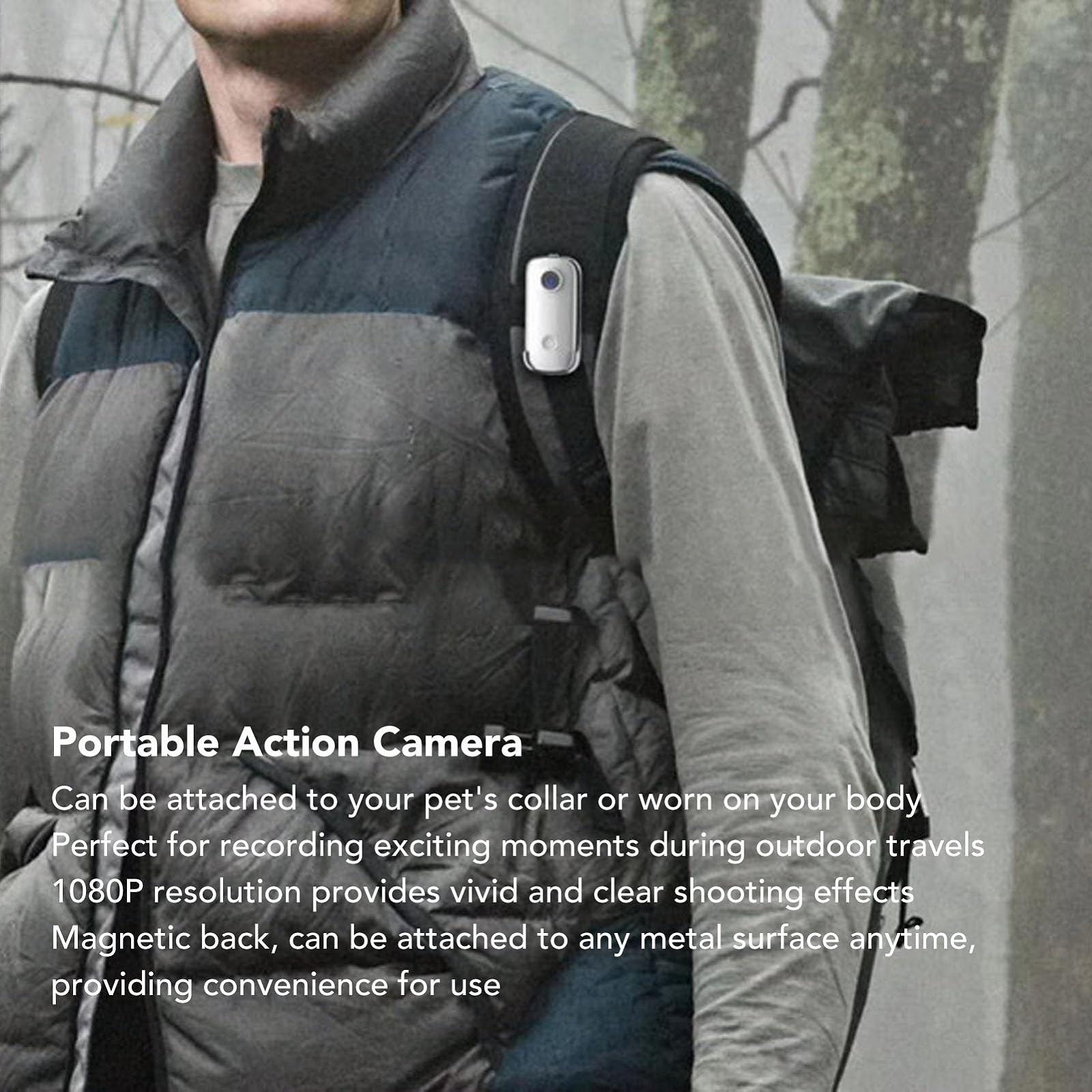 Екшн-камера Huairdum Haustierkamera Легка маленька Action-Екшн-камера магнітна для підвішування White, фото №3