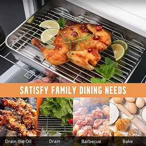 Форма для гриля и запекания с решеткой и силиконовой крышкой нержавеющая сталь 23,5 x 17,5 x 5 см synthetic.ua - Фото 1