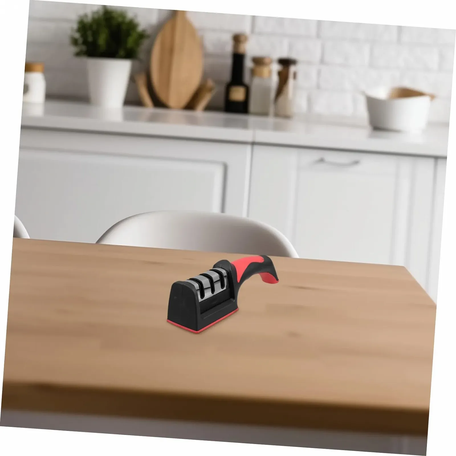 Точилка для ножів TOPBATHY ручна нержавіюча сталь триступенева, фото №6