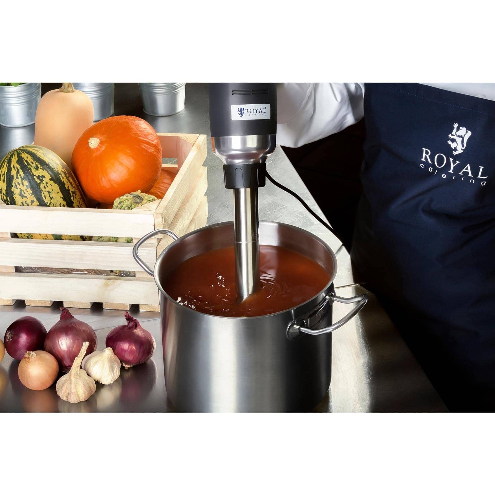 Блендер Royal Catering RCSM-500-500P Wand (Эргономичная Рукоятка, 500 Вт, 4000 - 18,000 об/мин, Непрерывный, Защита от Брызг, Смешивающий Стержень 500 мм, Нержавеющая Сталь) Черный, фото №3
