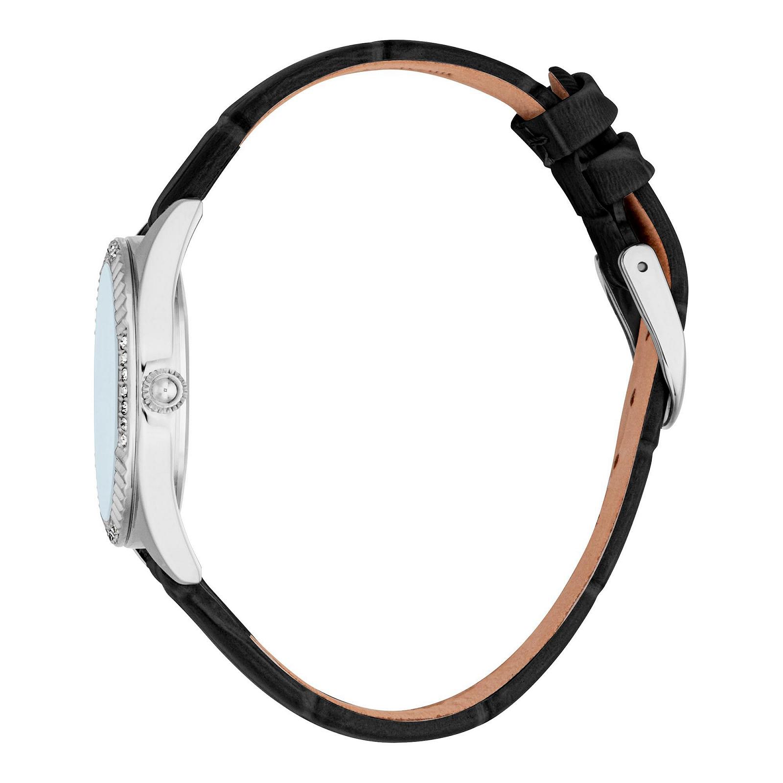 Часы женские Just Cavalli JC1L361L0015, аналоговые, кварцевые, ремешок кожаный, светло-голубой, фэшн, фото №2