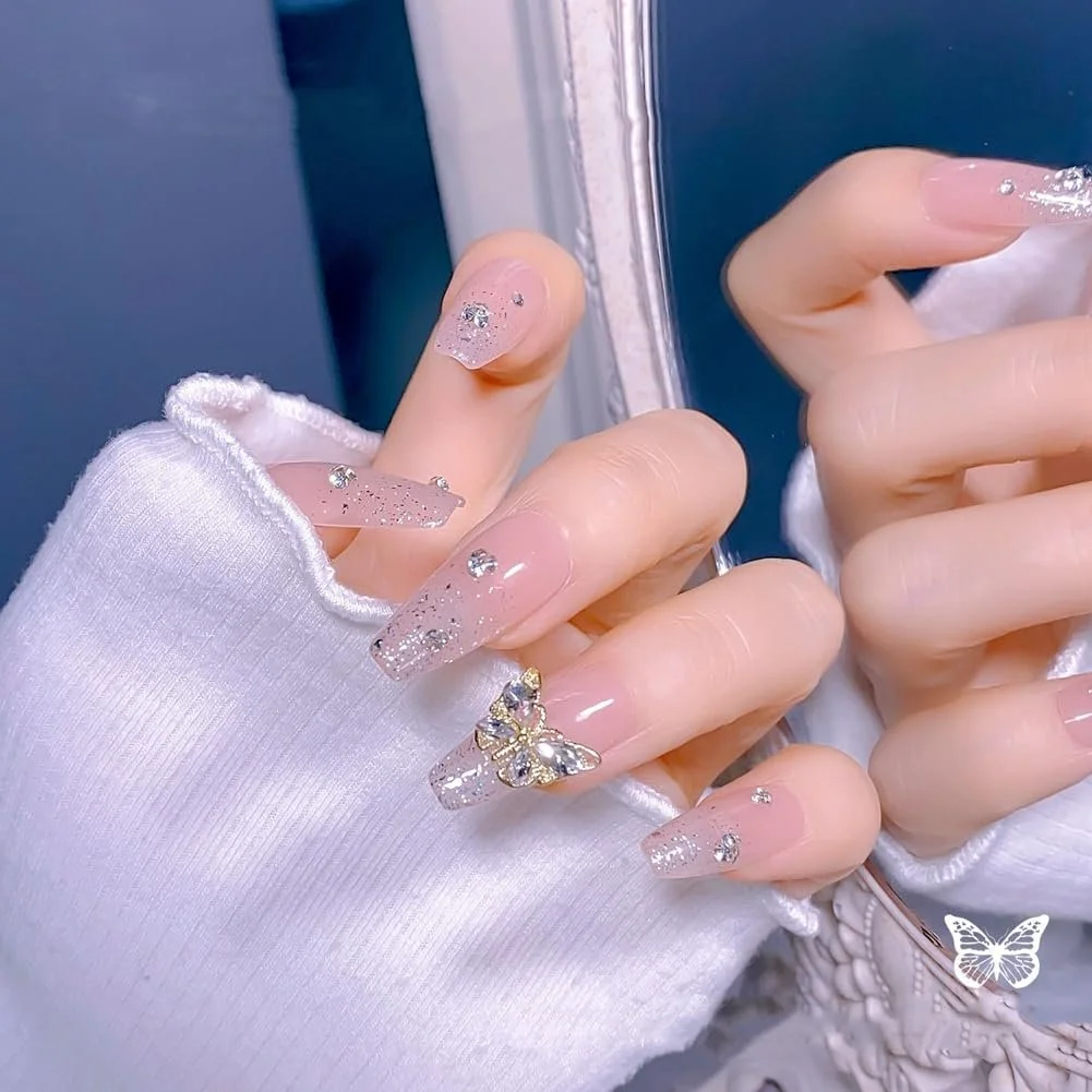 Украшения для ногтей Бабочки 10 шт, 3D кристаллы, 10 цветов, блестки, стразы, металл, фото №7
