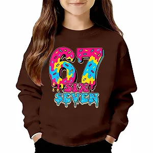 Свободный свитшот для девочки с круглым вырезом, длинными рукавами, мягкий, свободного кроя топ с принтом - идеально подходит для игр на каждый день. - Фото 1