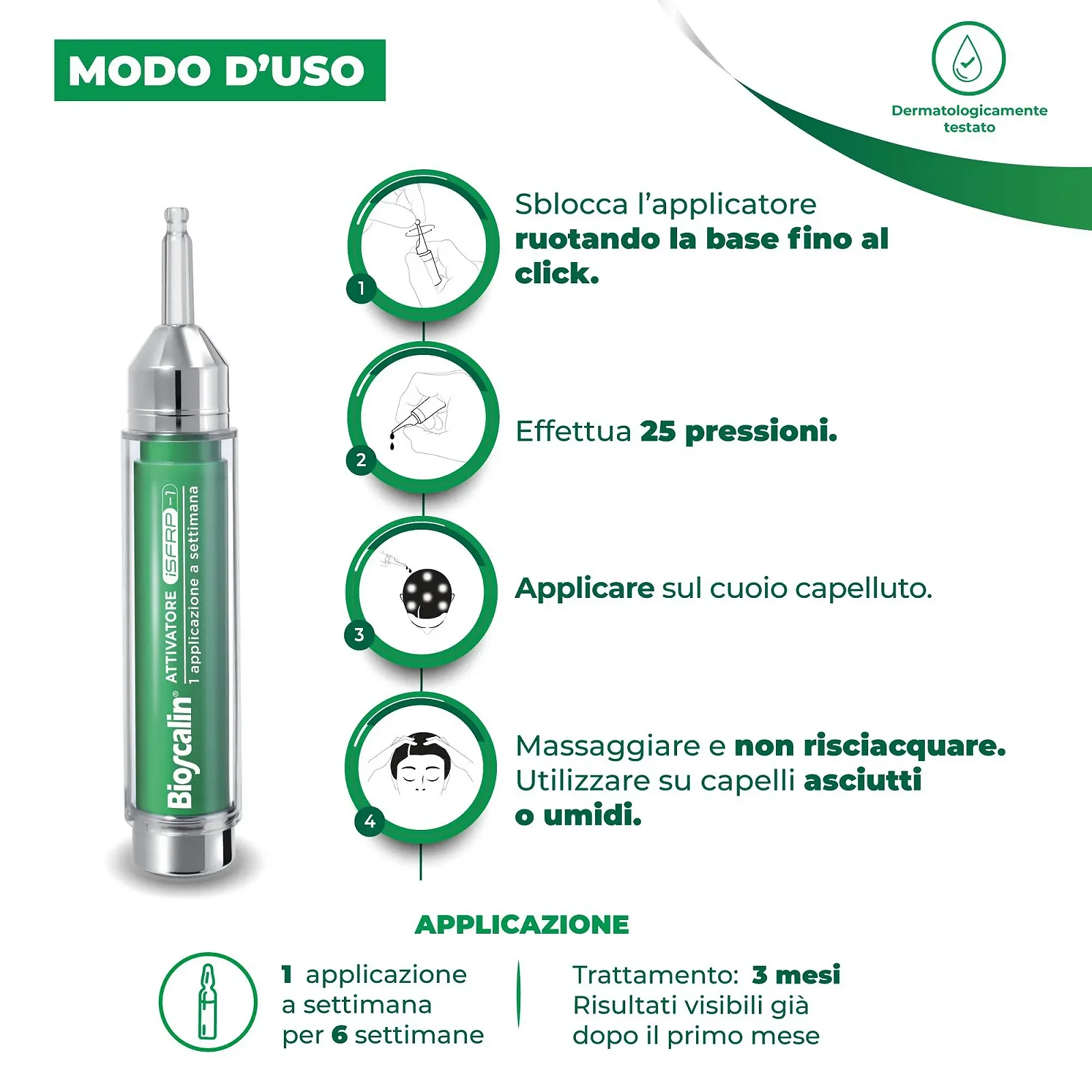 Активатор Bioscalin ISFRP-1 2 10мл проти випадіння волосся для чоловіків і жінок, фото №4 Активатор Bioscalin ISFRP-1 2 10мл проти випадіння волосся для чоловіків і жінок, фото №4