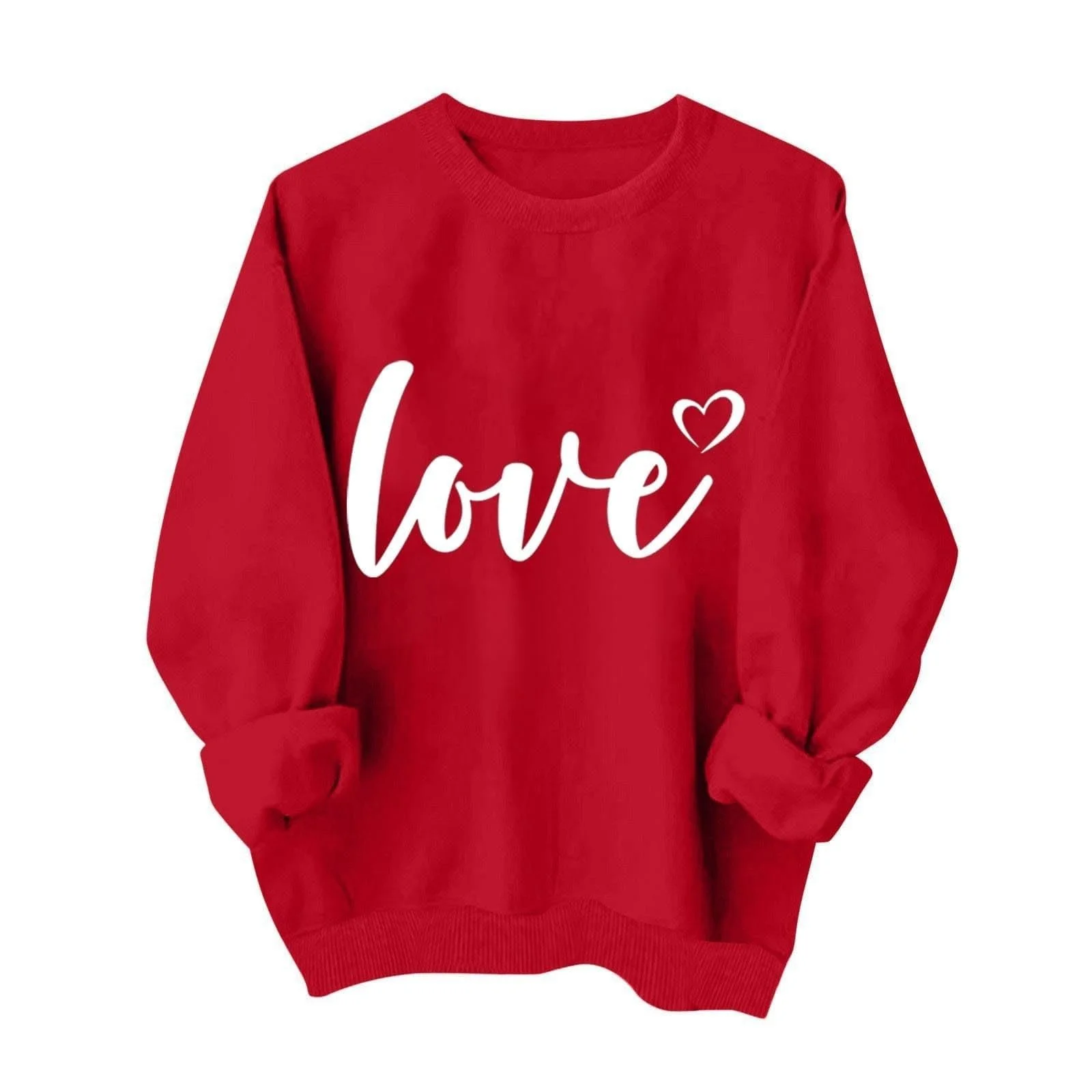 Женский свитшот Vhersily 2025 с графикой сердца, повседневный стиль, длинный рукав, принт "Милая любовь", фото №1