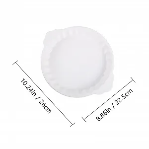 Форма для запікання керамічна, кругла, з подвійними ручками, жаростійка, гладка поверхня, біла synthetic.ua - Фото 1