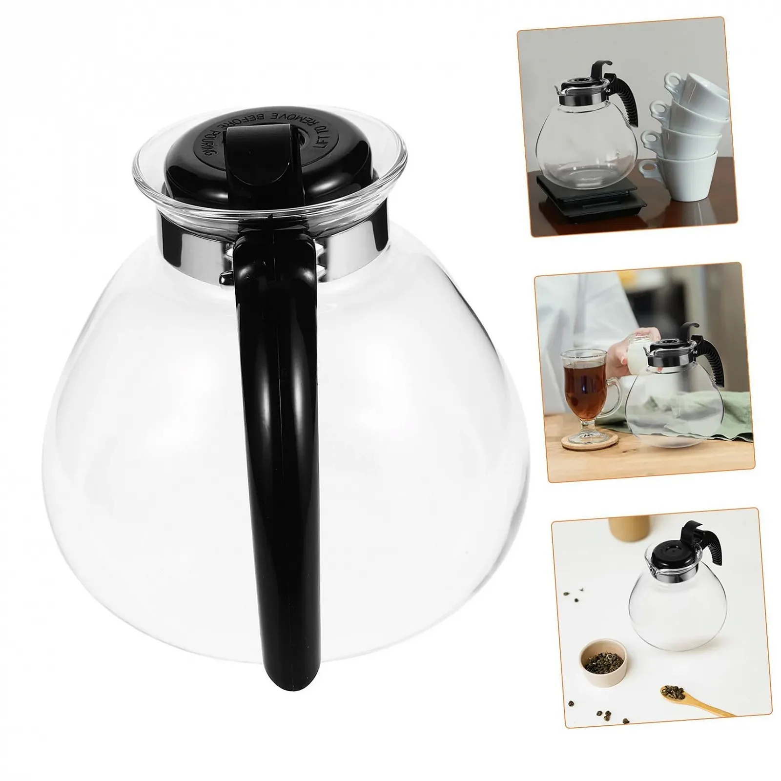 Кавник скляний VALICLUD з свистком для кемпінгу та кухні, термостійкий, прозорий, фото №8 Кавник скляний VALICLUD з свистком для кемпінгу та кухні, термостійкий, прозорий, фото №8