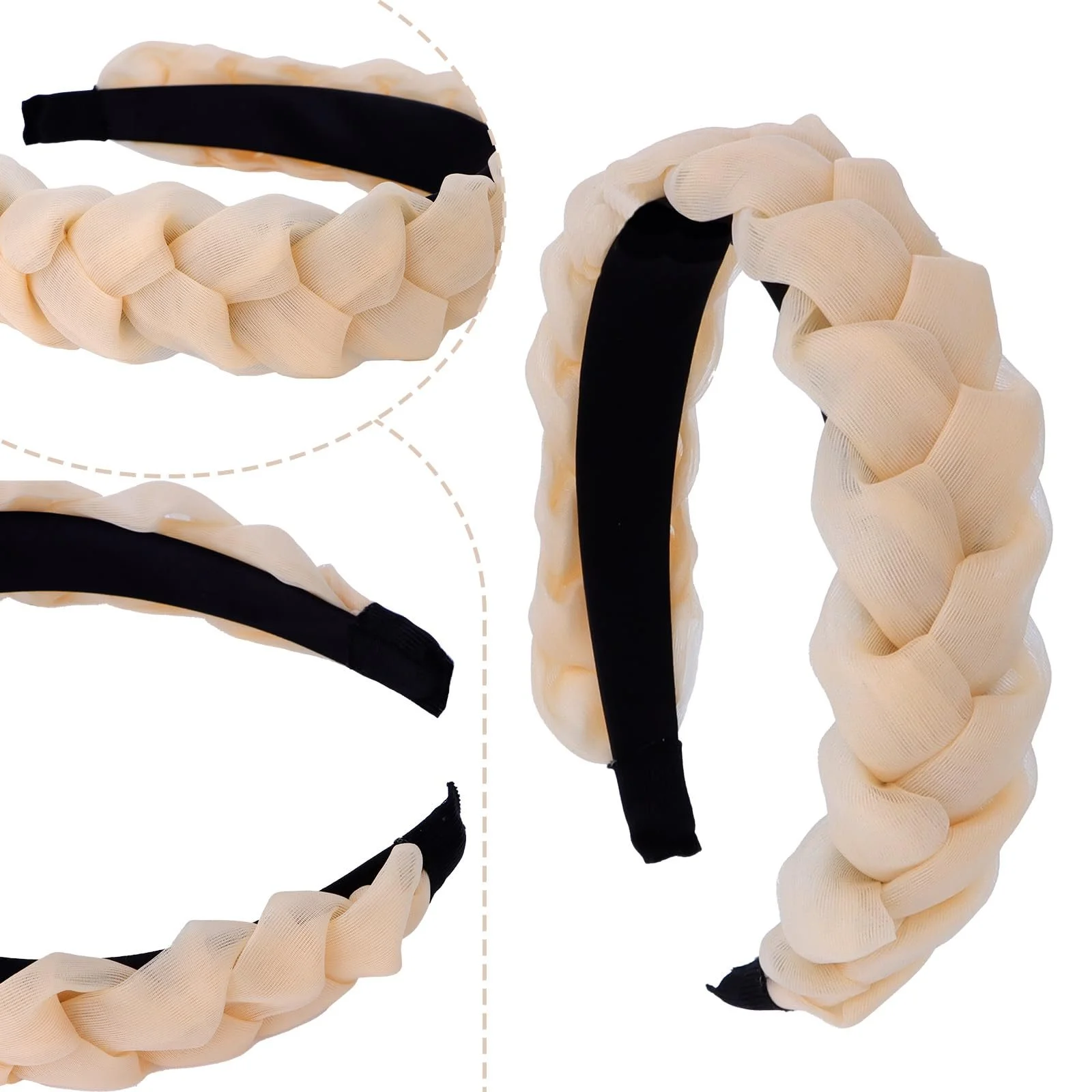 Обруч Широкий плетений для жінок, Набір 4 шт, фото №3 Обруч Широкий плетений для жінок, Набір 4 шт, фото №3