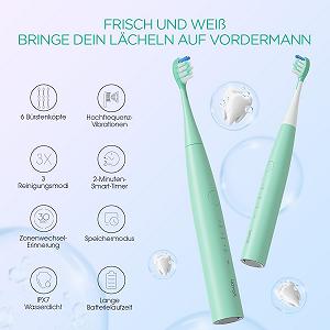 Електрична зубна щітка VOYOR-HEALTH ET110 звукова 41000 рухів/хв 3 режими Зелена synthetic.ua - Фото 1