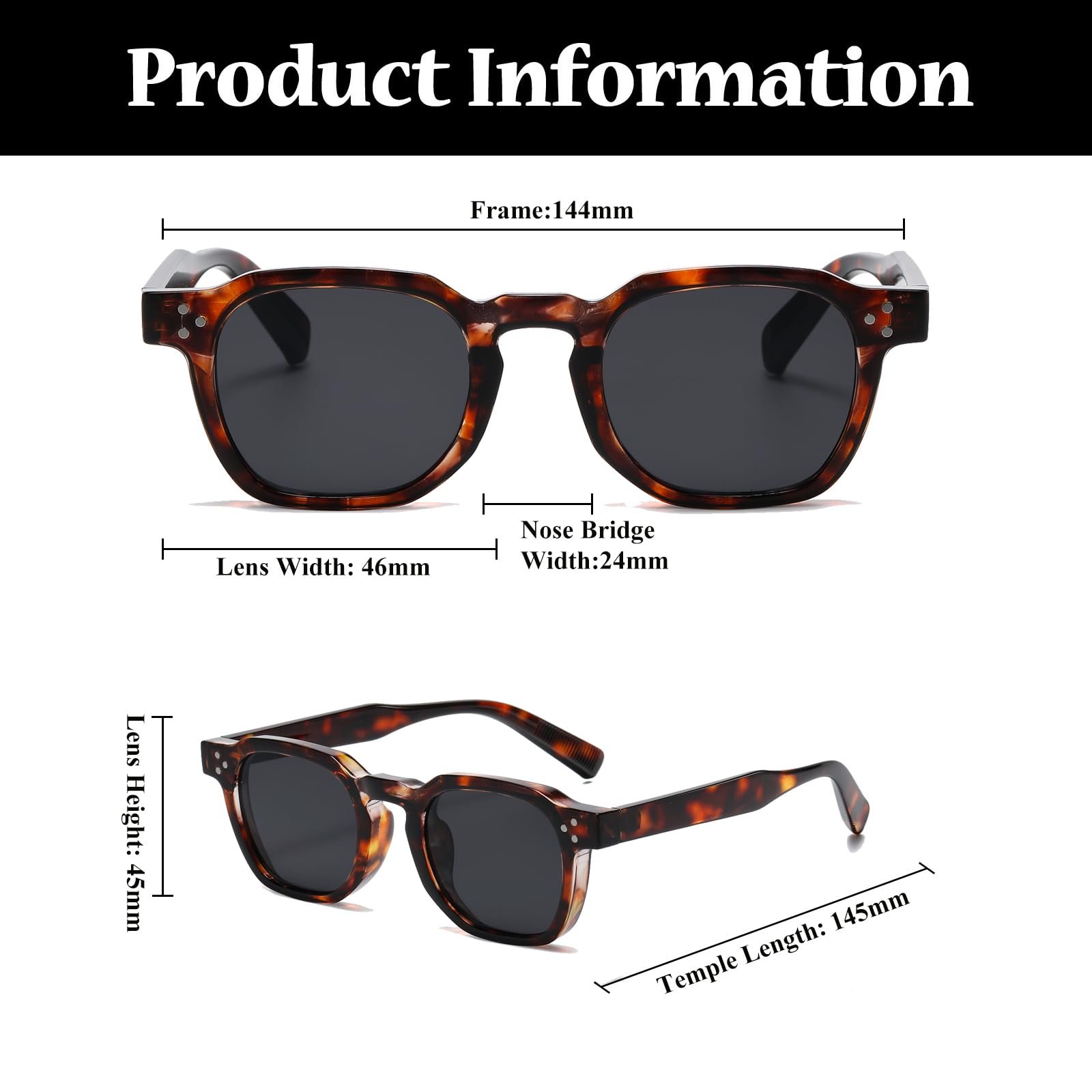 Сонцезахисні окуляри Ретро LJCZKA для Чоловіків та Жінок, фото №3