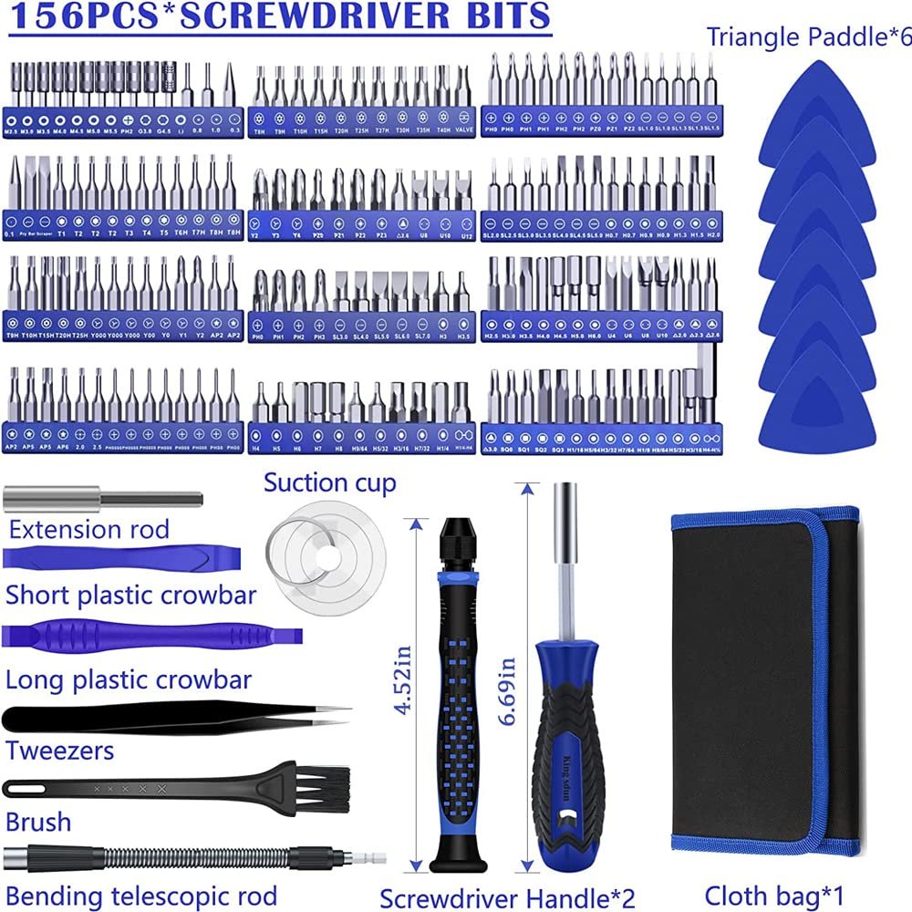 Набір викруток Pardarsey 170 в 1 багатофункціональний прецизійний з магнітним драйвером з гнучким валом, подовжувальною штангою для мобільного телефону, ігрової консолі, планшета, дозвільних машин, фото №2