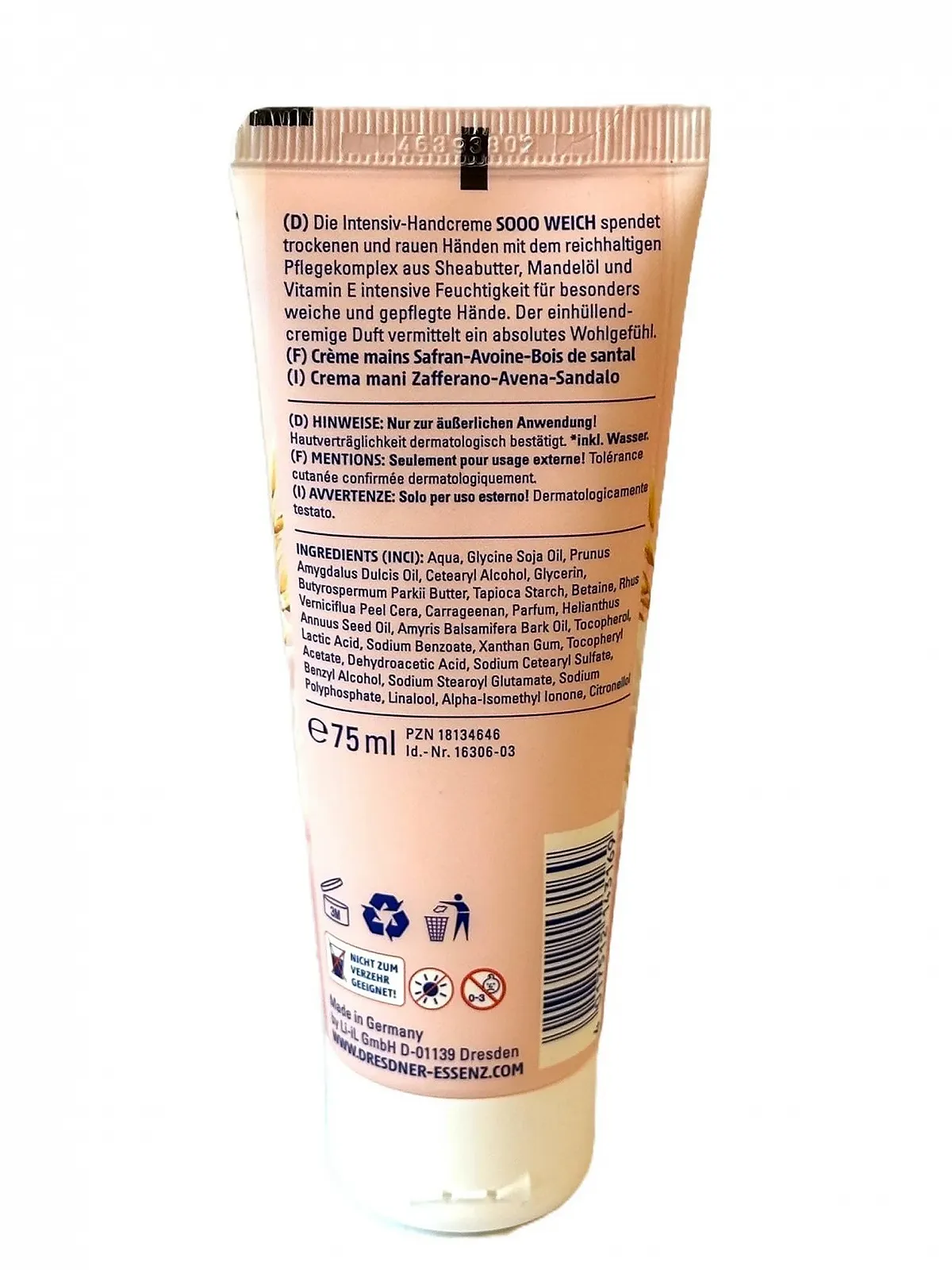 Крем для рук Dresdner Essenz Sensitive Sooo Soft 2 x 75 мл (2 шт. в упаковке), фото №2