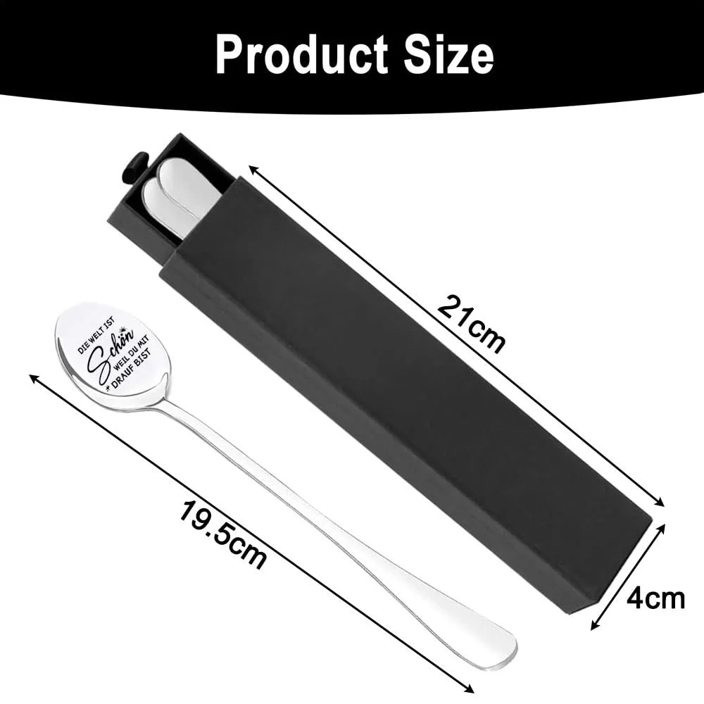 Набір з 2 кавових ложок з гравіюванням 19 см, фото №2