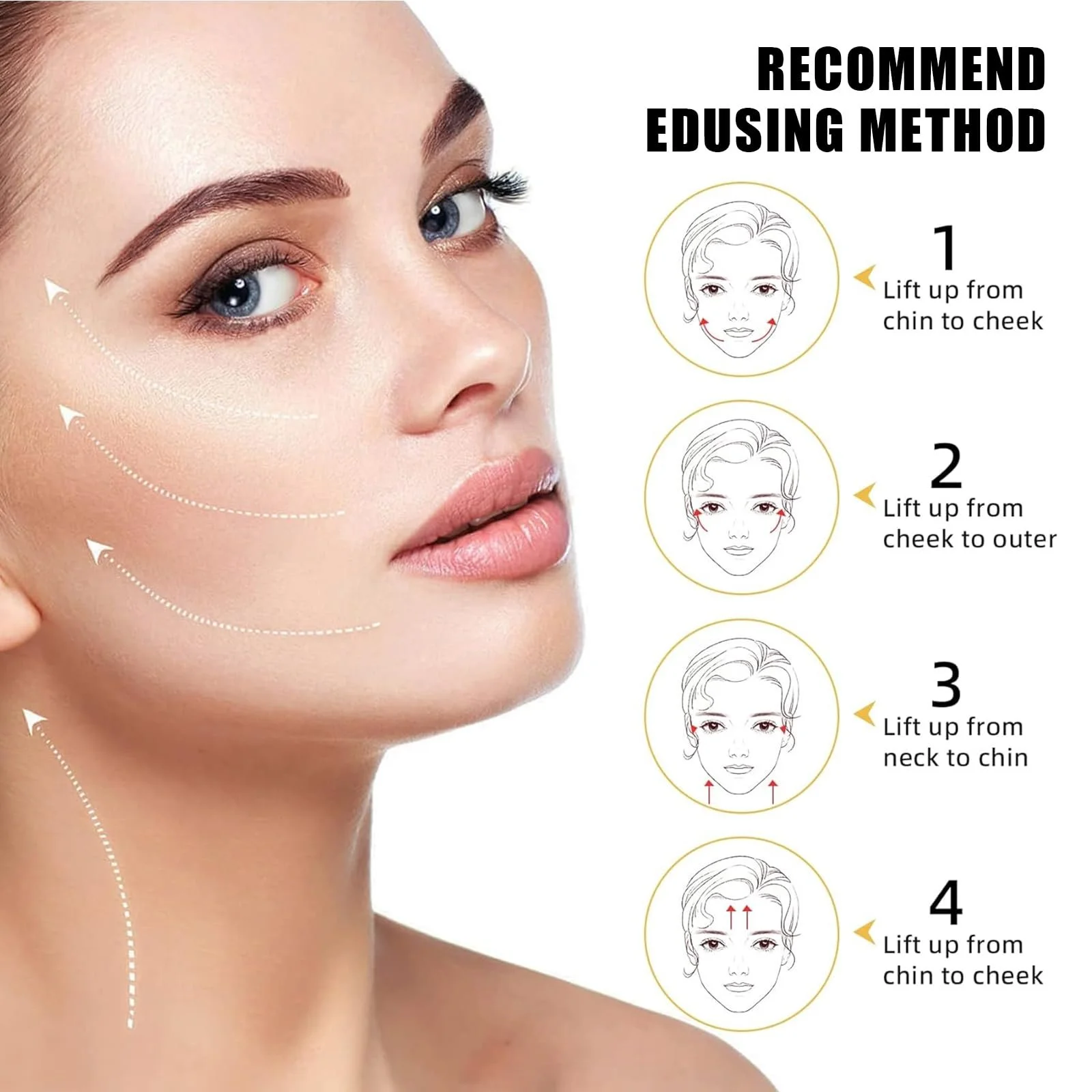 Масажер для обличчя MisFun, 3D-ролик, рожевий, фото №5