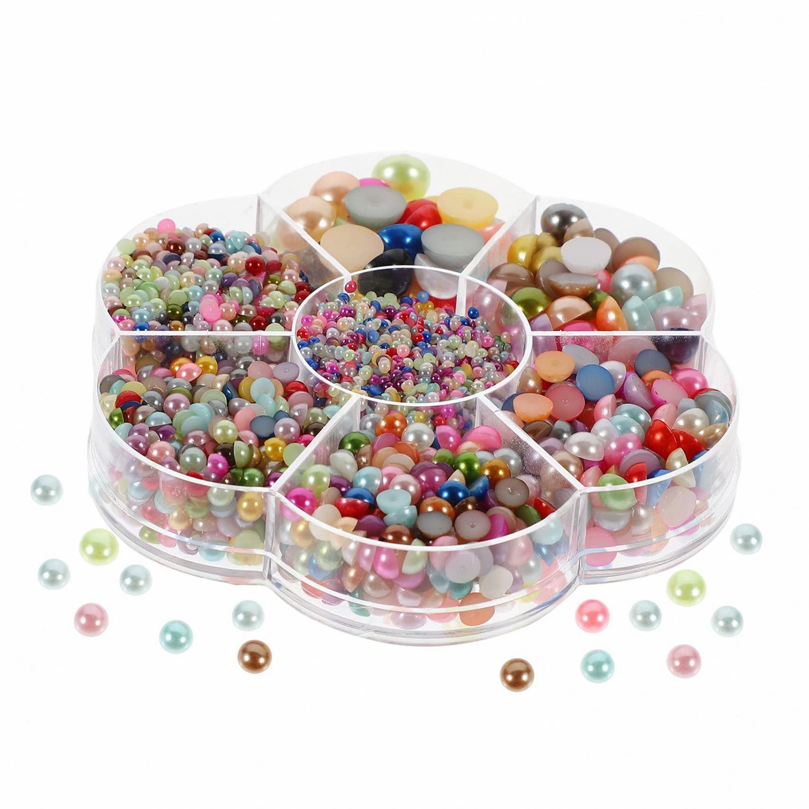 Полукруглые бусины для декора ногтей ABS, 3 коробки, фото №1