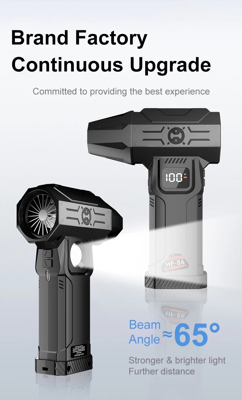 Турбовентилятор Violent HF-86 Turbo Jet Fan 150000 RPM з екраном Black, фото №14