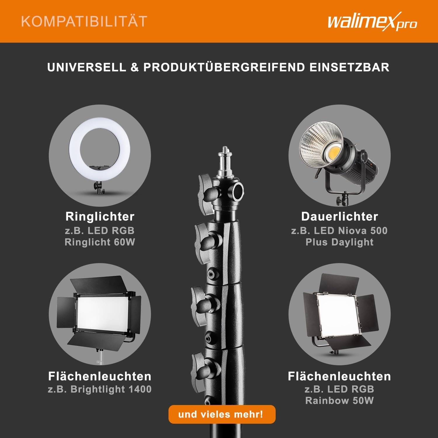 Штатив Walimex pro AIR 380 см Deluxe, фото №5