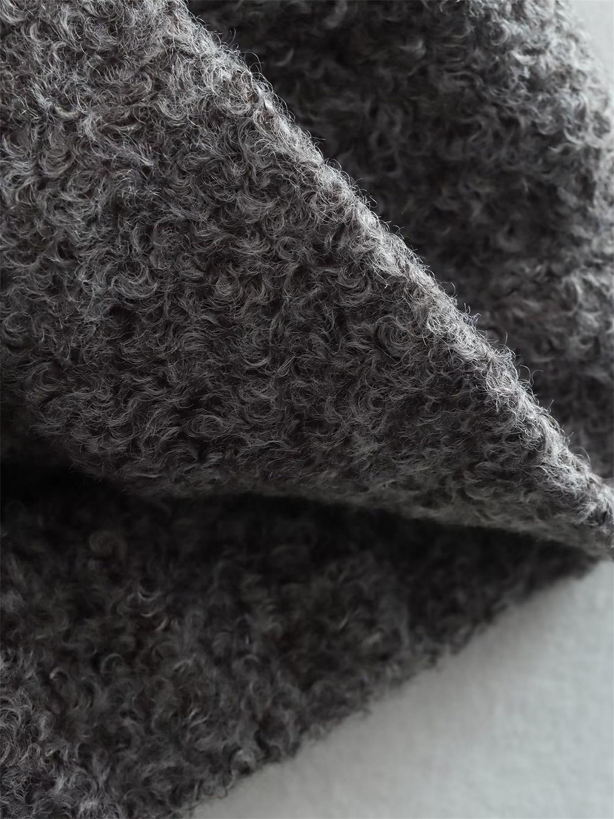 Модне жіноче осіннє однотонне пальто з довгими рукавами, стійкою-коміром, вільним верхом, фото №6 Модне жіноче осіннє однотонне пальто з довгими рукавами, стійкою-коміром, вільним верхом, фото №6