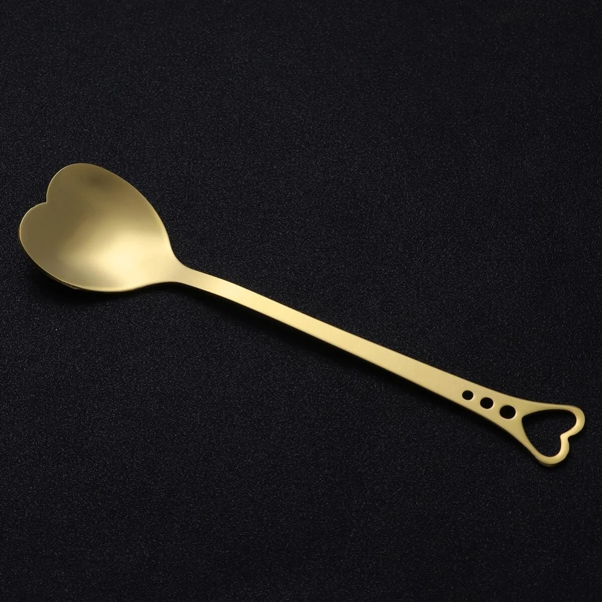 Ложка для кави Alipis у формі серця, з нержавіючої сталі, для десертів, з довгою ручкою, фото №3