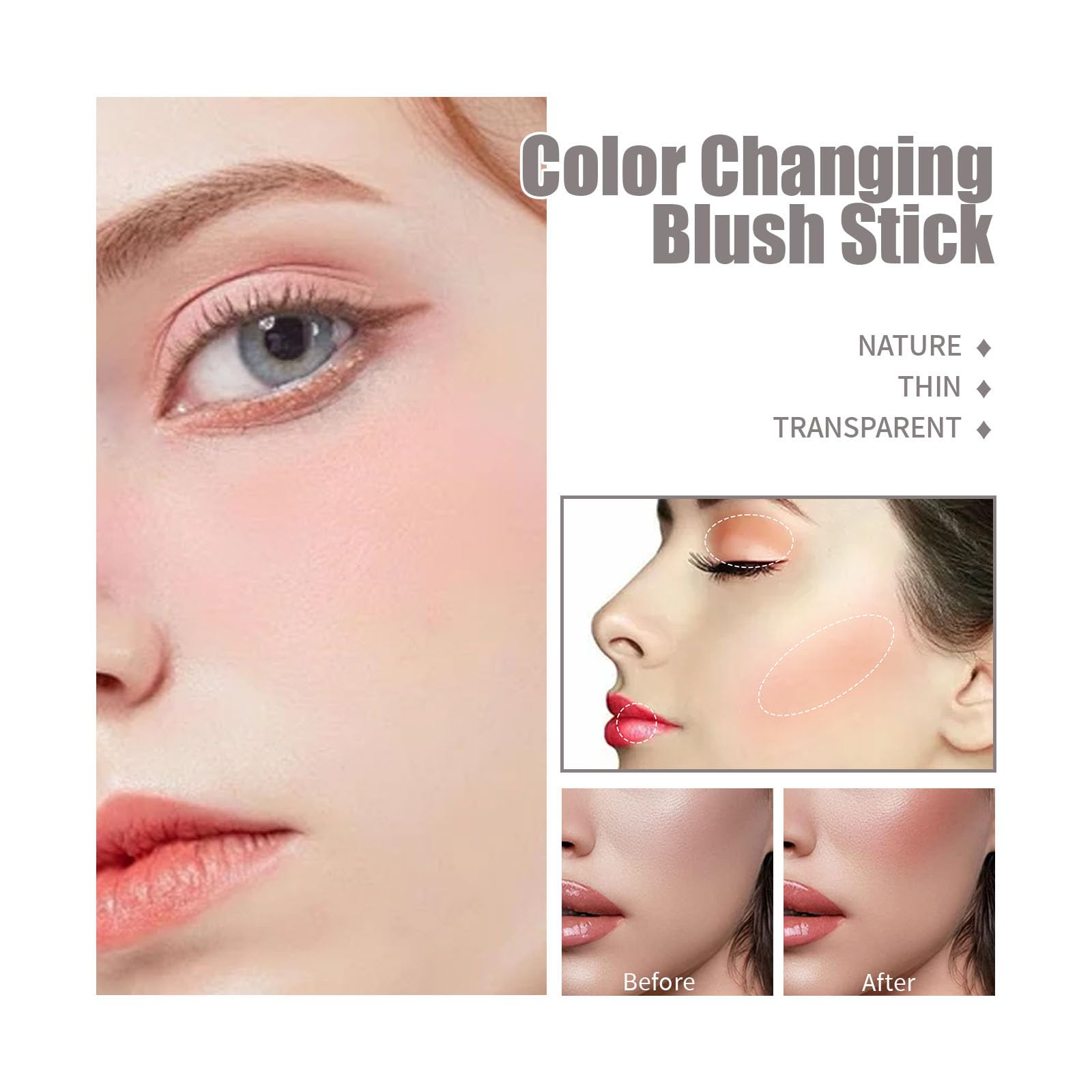 Набір з трьох змінних рум'ян PH Value Clear Blush PH Temperature Changing Pink Cream Matte Finish 7 г, фото №6 Набір з трьох змінних рум'ян PH Value Clear Blush PH Temperature Changing Pink Cream Matte Finish 7 г, фото №6