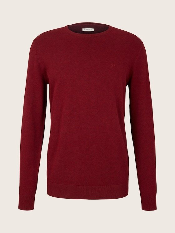 Джемпер Tom Tailor BASIC CREW NECK SWEATER Бордовый XXL, фото №3